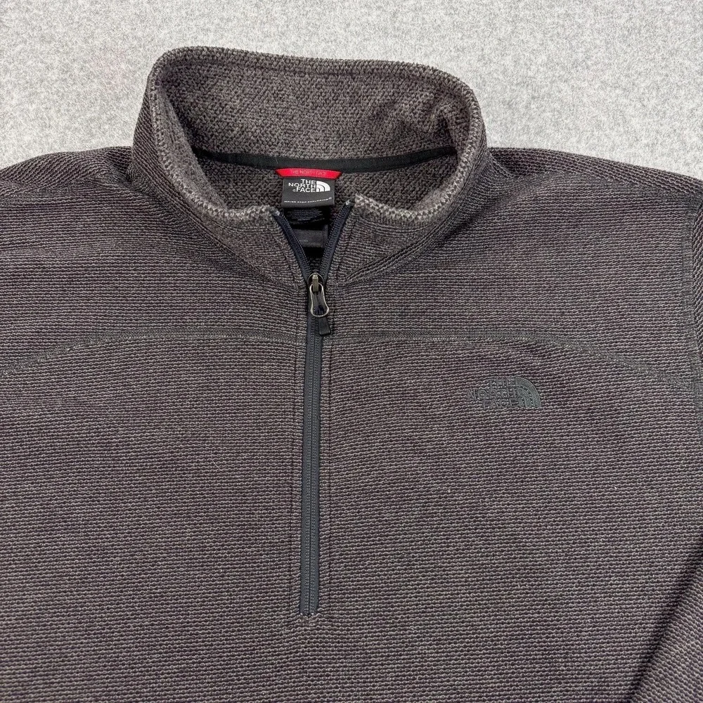 The North Face Sweater Mens 2XL‎ Gray Fleece 1/4 Zip Mock Neck Pullover Outdoor